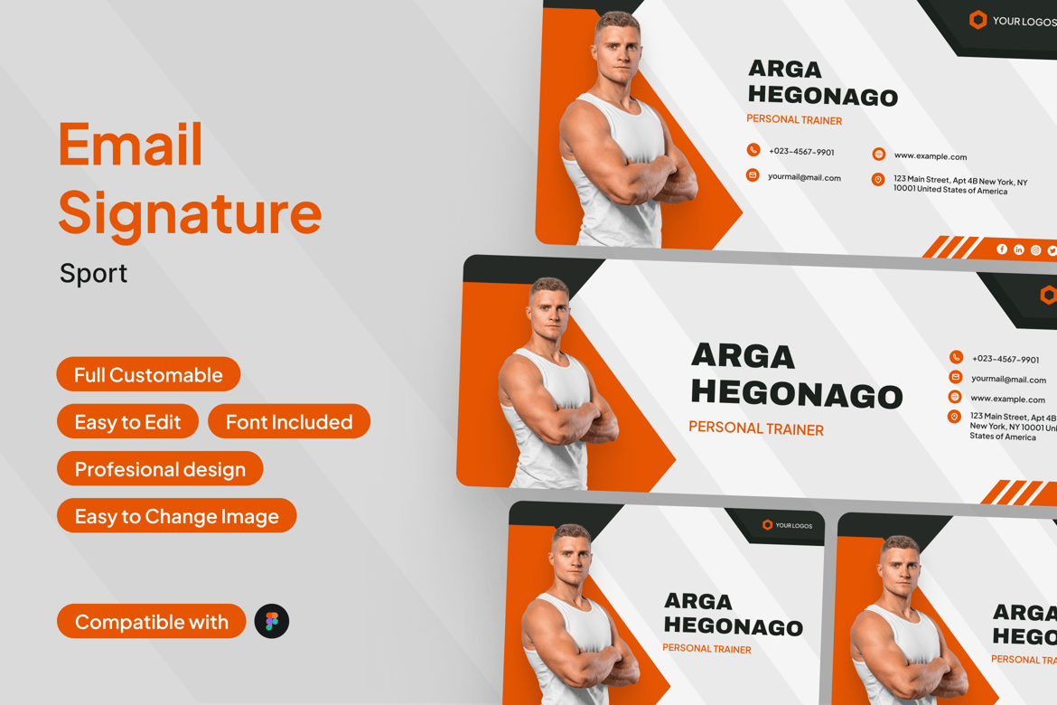 Download Email Signature for Personal Trainer Figma Design