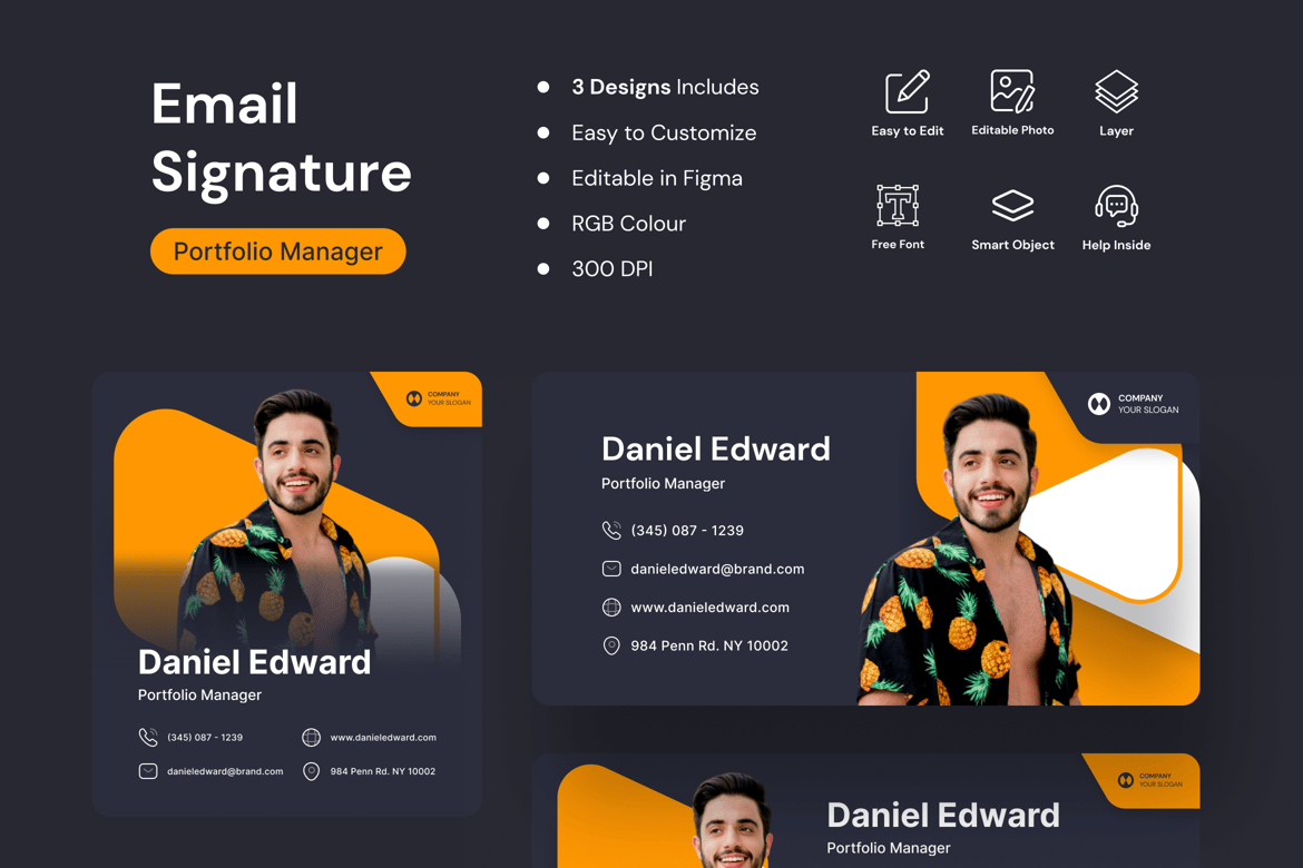 Download Email Signature for Portfolio Manager Figma Design