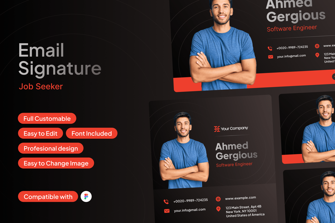 Download Email Signature for Software Engineer Figma Design