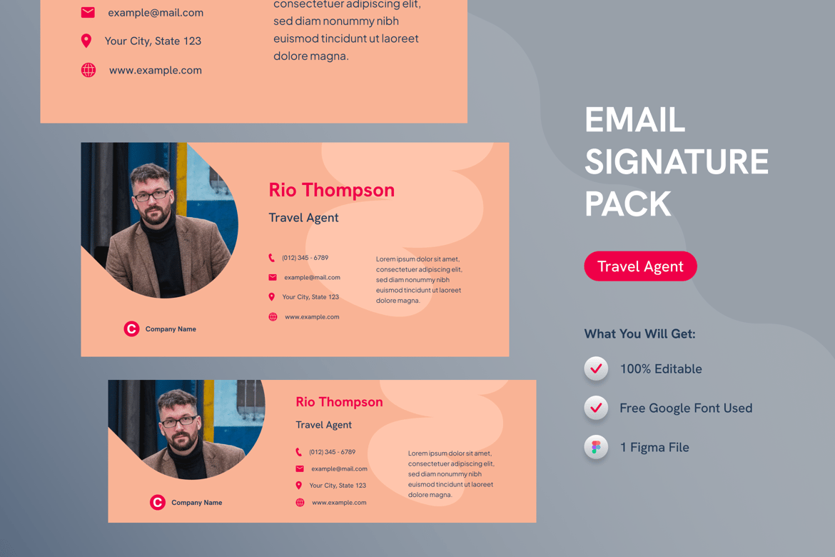 Download Email Signature for Travel Agent Figma Design