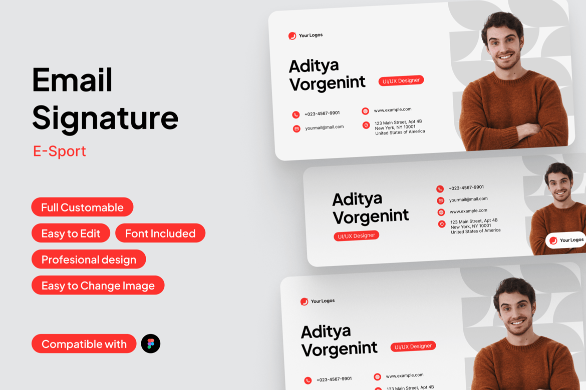 Download Email Signature for UI/UX Designer Figma Design