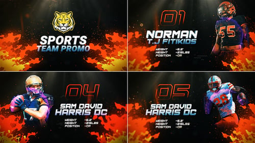 Download Energy Sports Player Profile // Powerful Sports Team Intro After Effect Template