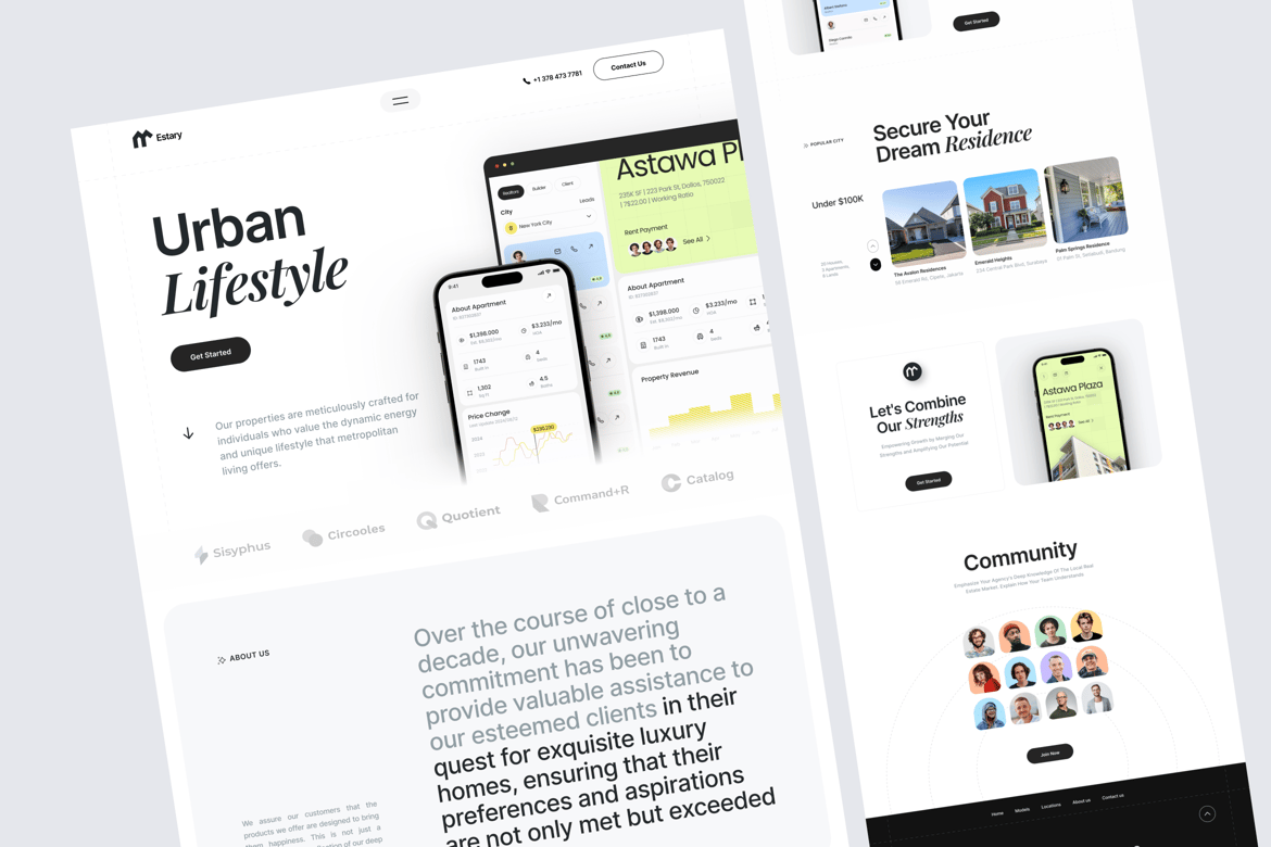 Download Estary - Real Estate Landing Page Figma Design