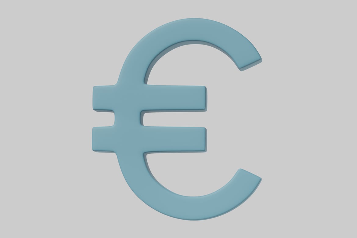 Download Euro currency sign 3D Model