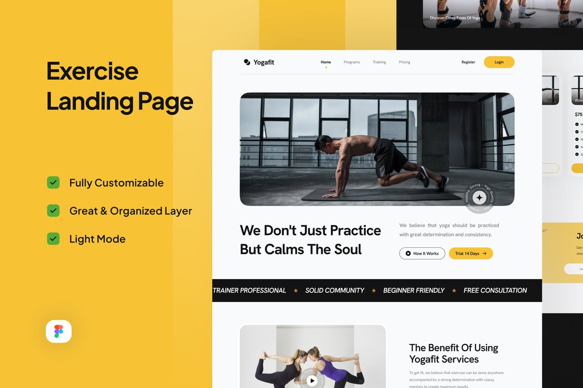 Download Exercise Landing Page - Yogafit