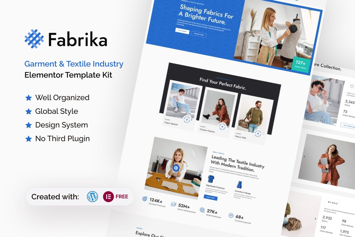 Download Fabrika - Garment & Textile Industry Elementor Template Kit