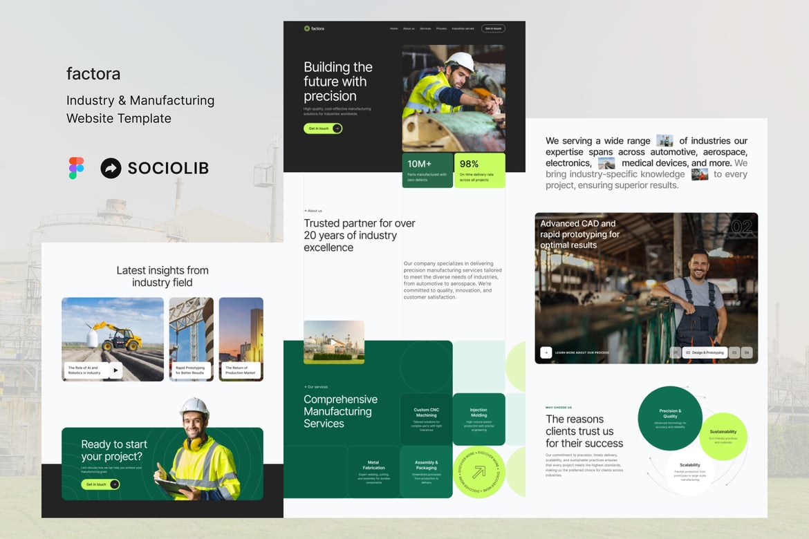 Download Factora - Industry & Manufacturing Web Template Figma Design