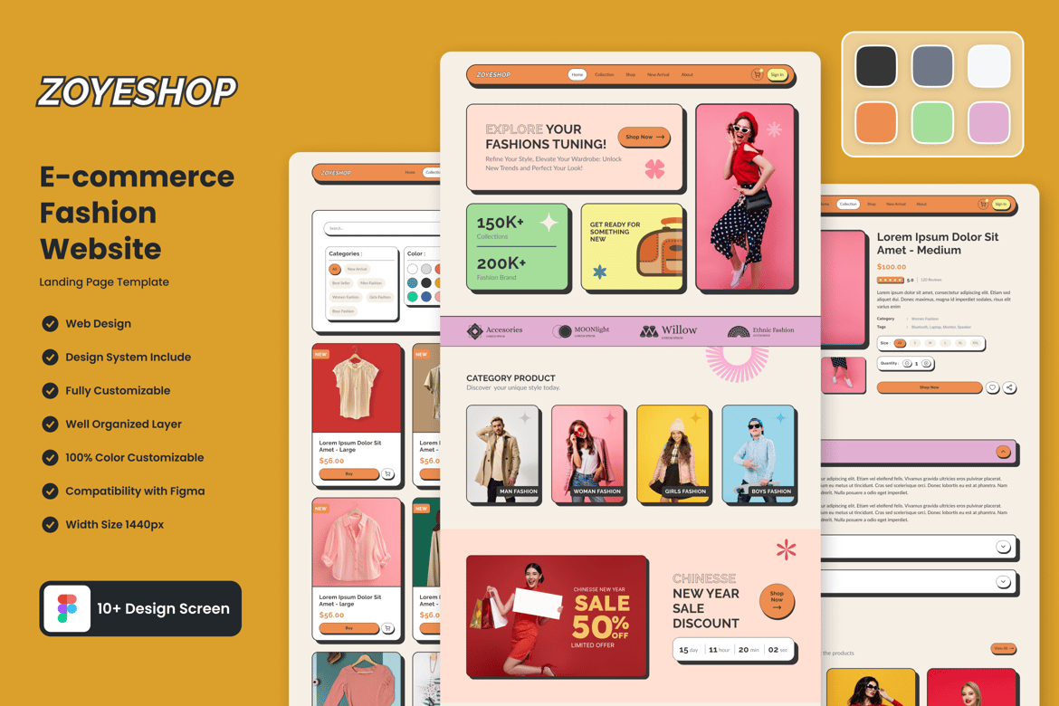 Download Fashion Ecommerce Website Templates Figma Design