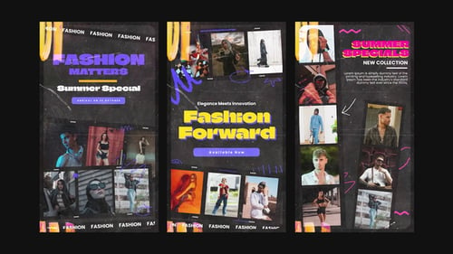 Download Fashion Film Strip Story After Effect Template