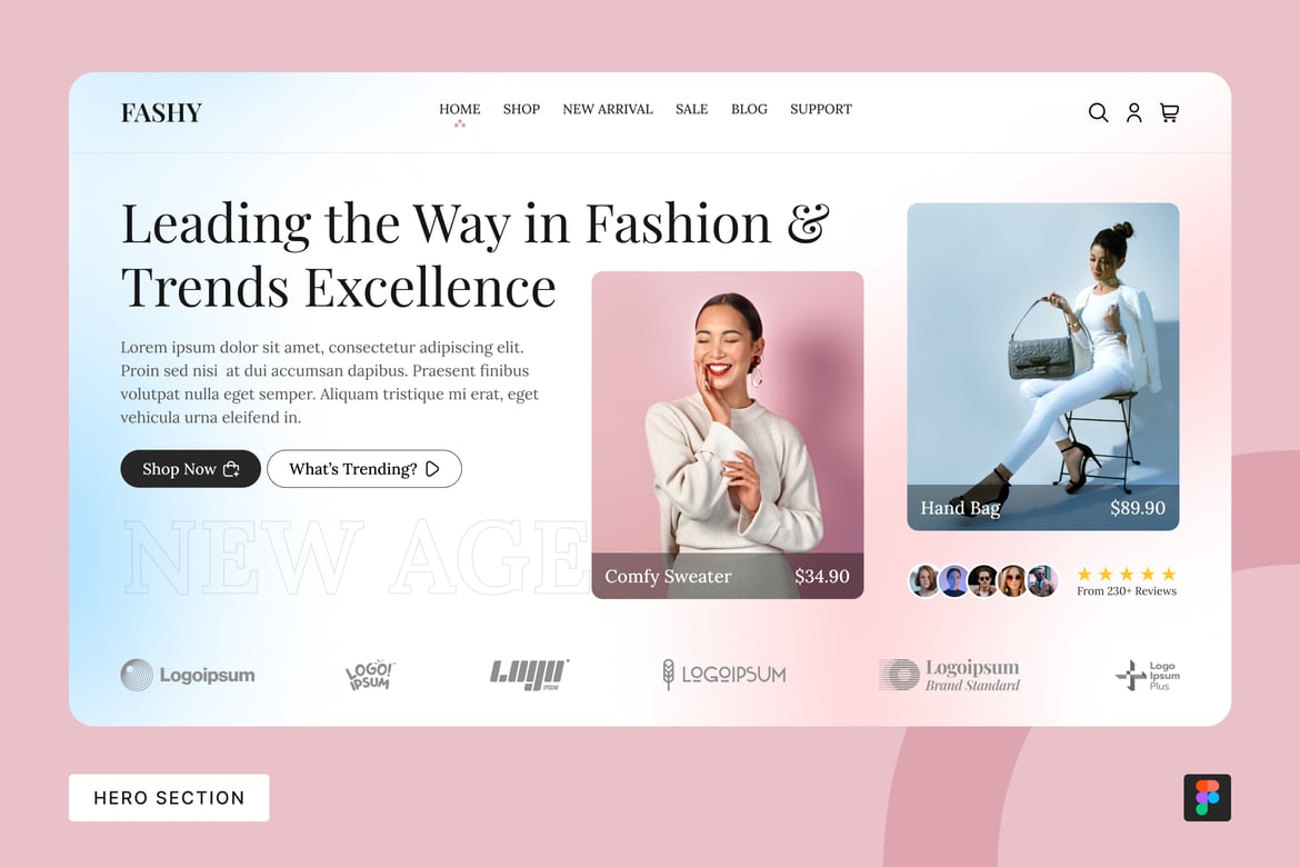 Download Fashion Hero Section Figma Design