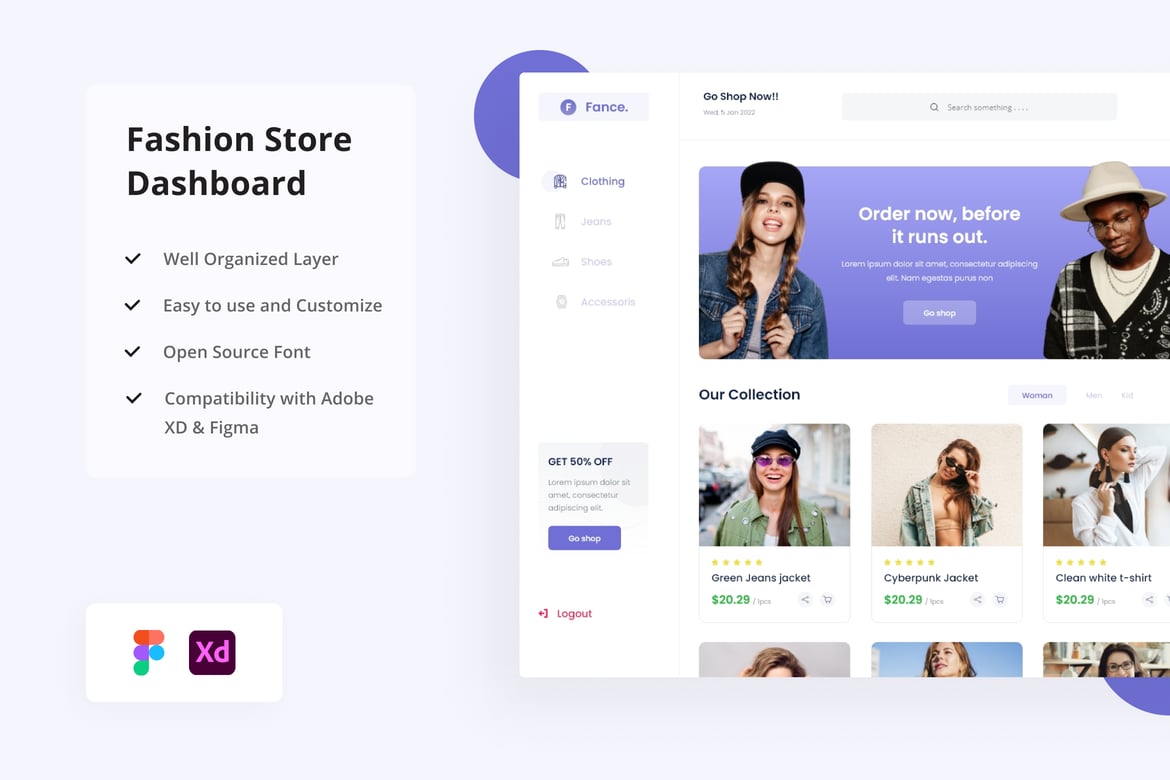 Download Fashion Store Dashboard UI Kit Figma Design