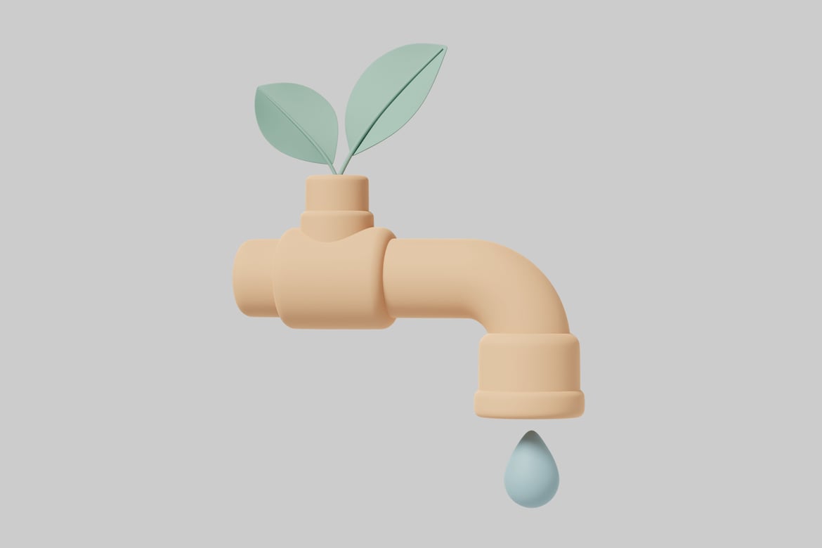 Download Faucet with a Single Drop of Water 3D Model