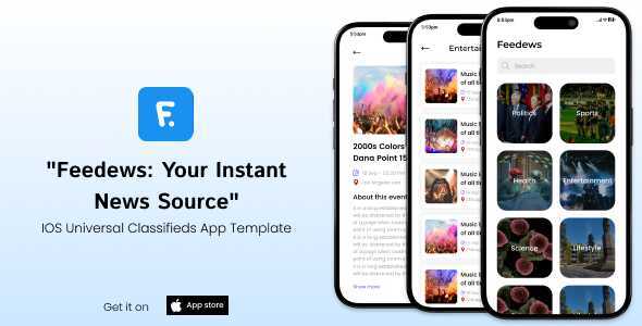Download Feedews | iOS Universal News App Template (Swift) IOS App