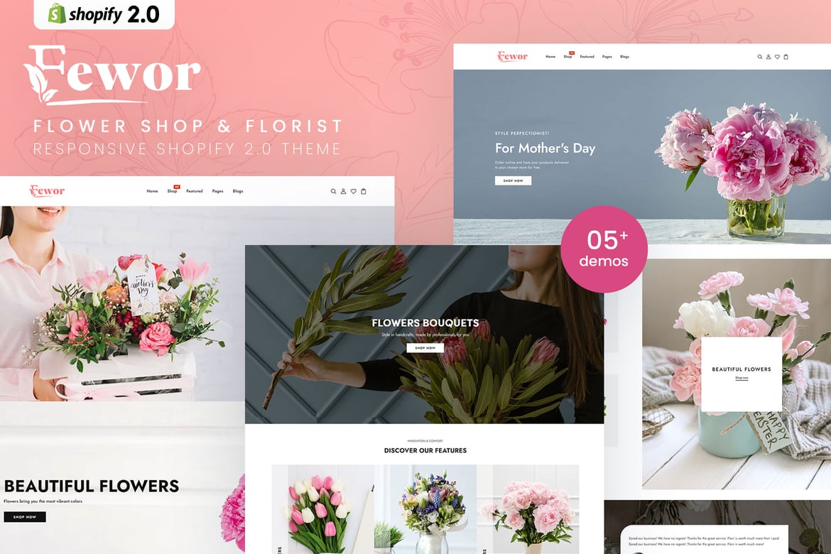 Download Fewor - Flower Shop & Florist Shopify 2.0 Theme