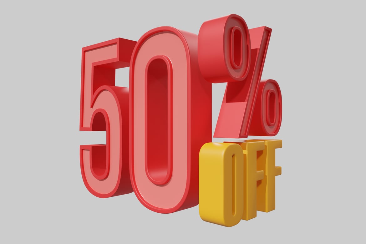 Download Fifty Percent Off 3D Model