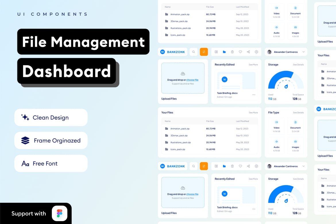 Download File Management Dashboard Figma Design