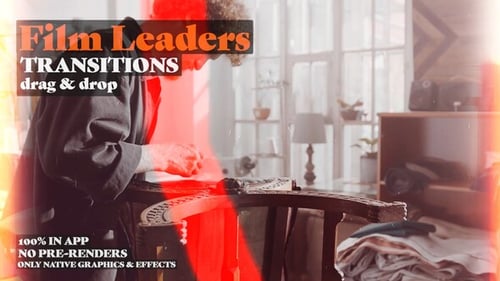 Download Film Leader Transitions: Retro Transitions Inspired by Classic Broken Old Film Premiere Pro Template