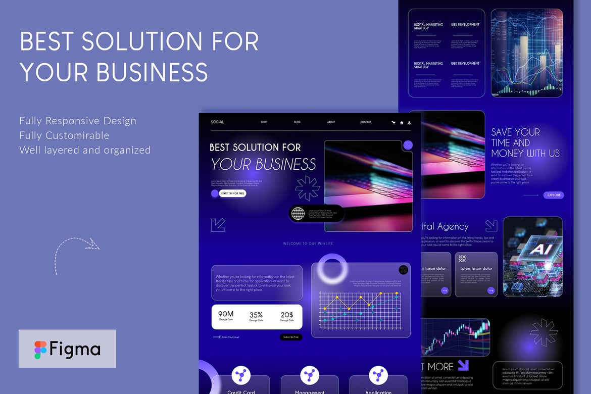 Download Financial Solutions & Investment Landing Page Figma Design