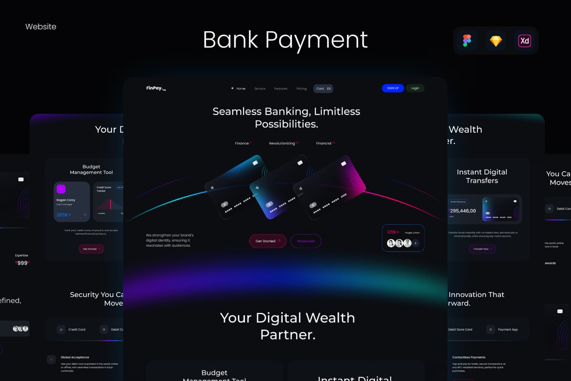 Download FinPay - Payment Bank Website Figma Design