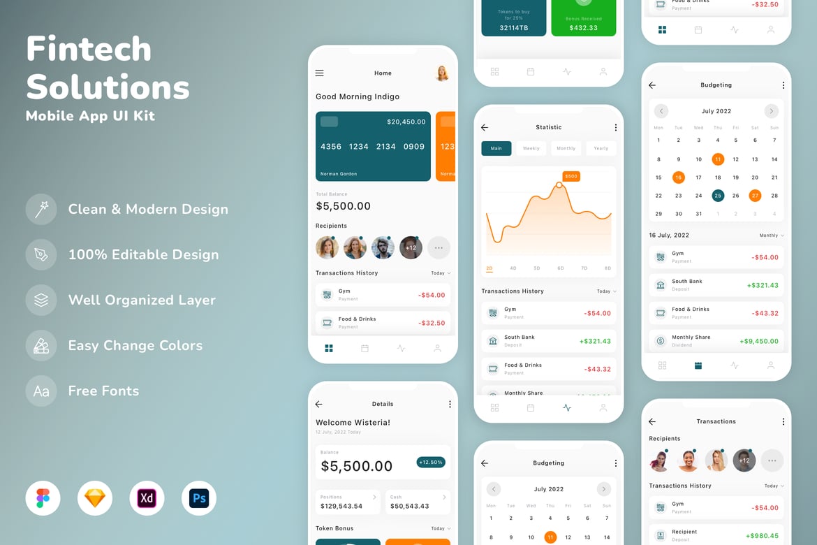 Download Fintech Solutions Mobile App UI Kit