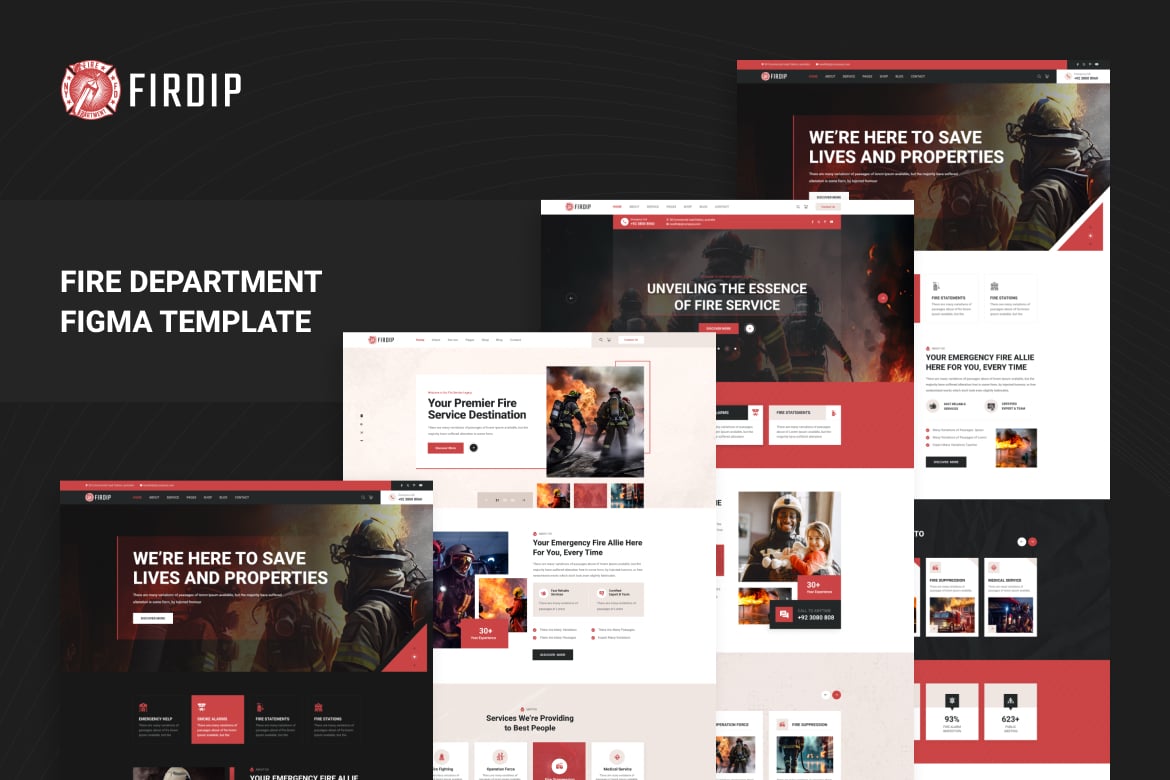 Download Firdip - Fire Department Figma Template Figma Design