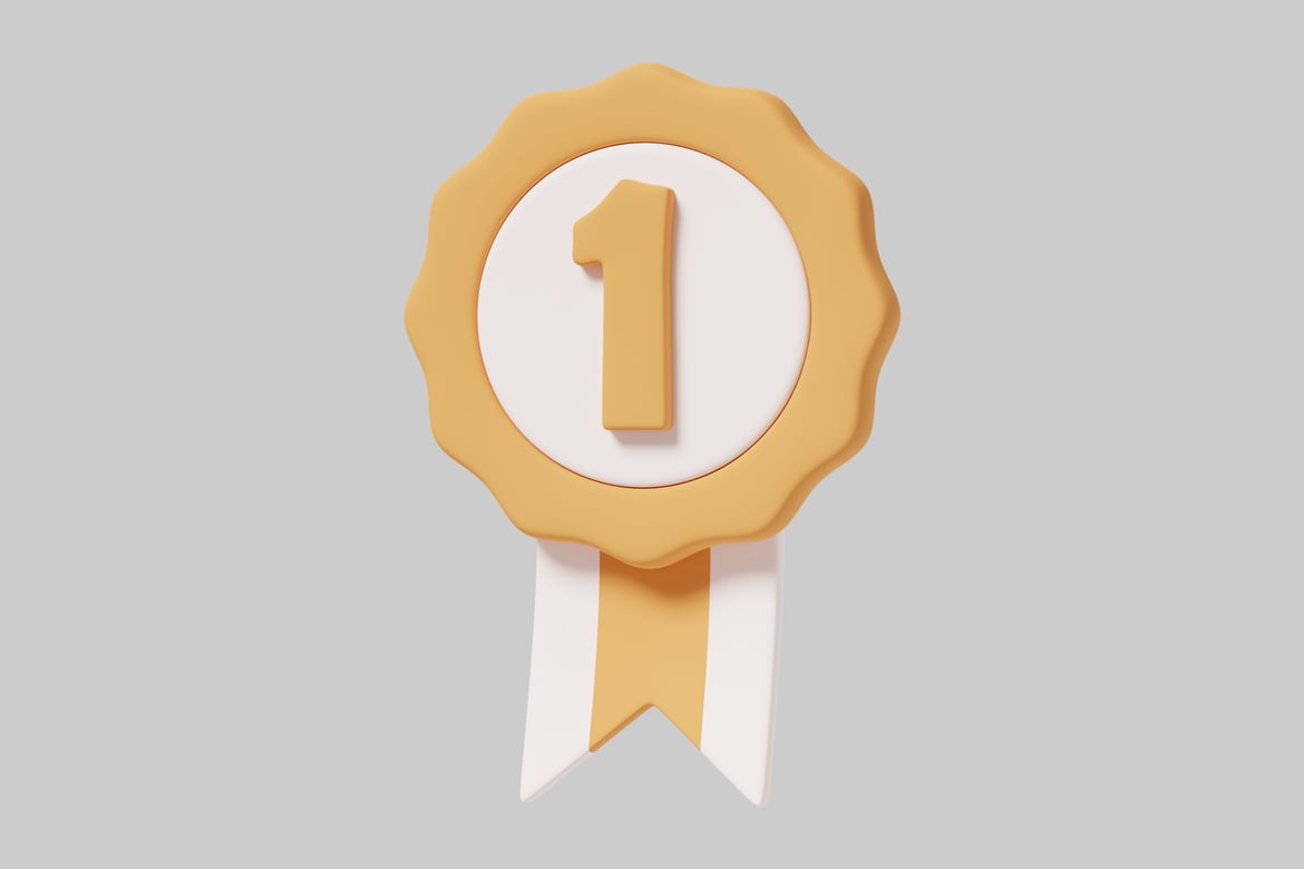 Download First-place award rosette. 3D Model