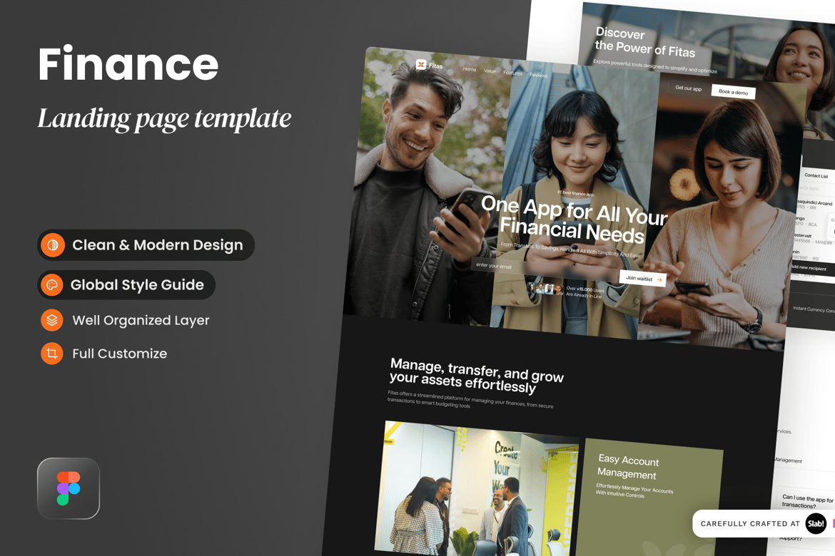 Download Fitas - Finance Management Landing Page Figma Design