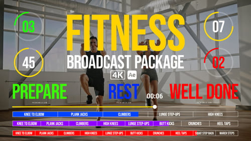 Download Fitness Broadcast Package After Effect Template