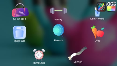 Download Fitness Icons And Titles for FCPX Apple Motion Template