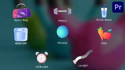 Download Fitness Icons And Titles for Premiere Pro Premiere Pro Template