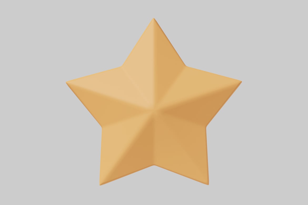 Download Five-pointed yellow star. 3D Model