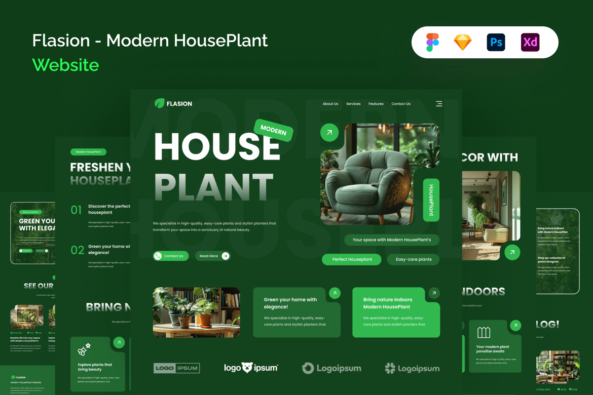 Download Flasion - Modern HousePlant Website Figma Design