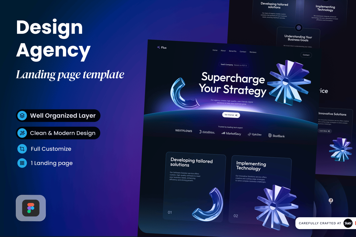 Download Flux - Design Consultant Agency Landing Page Figma Design