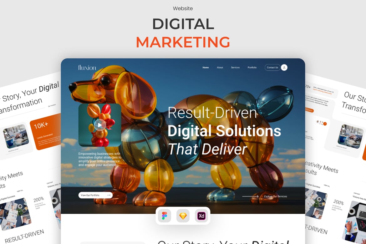 Download Fluxion - Digital Marketing Website Figma Design