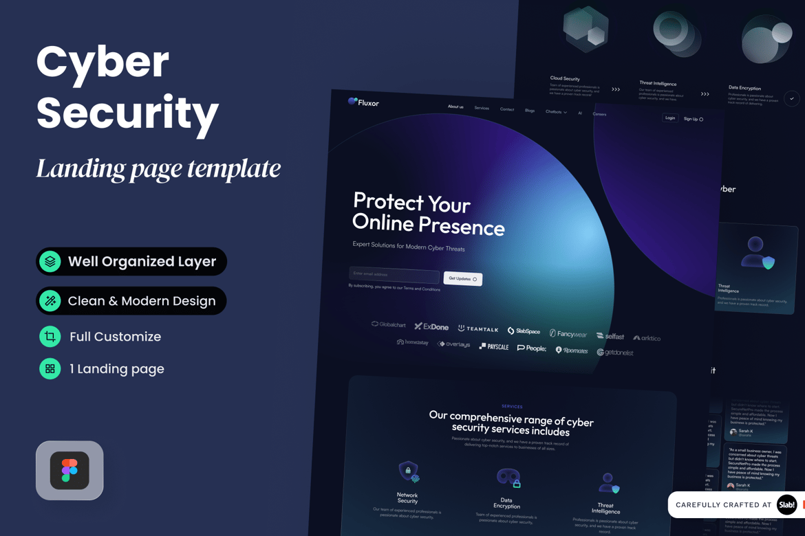 Download Fluxor - Cyber Security Agency Landing Page Figma Design