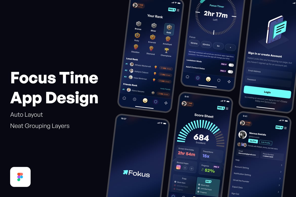 Download Focus Time App Design Figma Design