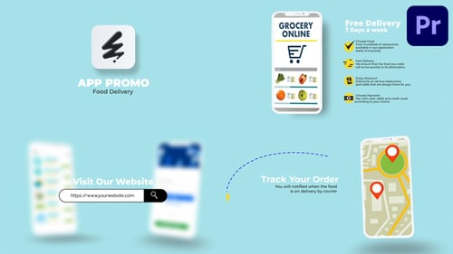 Download Food Delivery App Promo | Premiere Pro MOGRT Premiere Pro Template