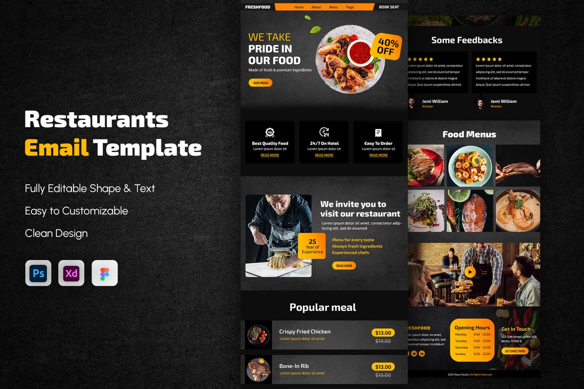 Download Food Email Newsletter Template Figma Design