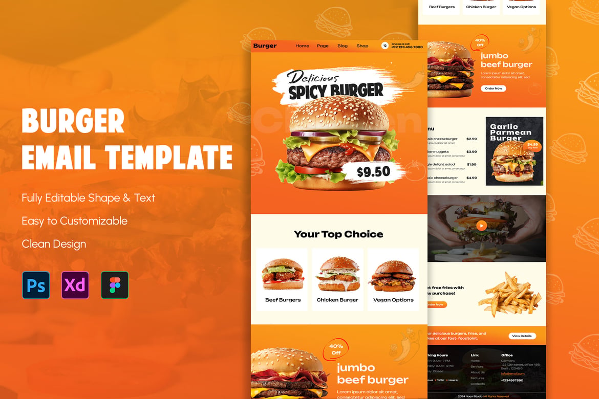 Download Food Email Newsletter Template Figma Design