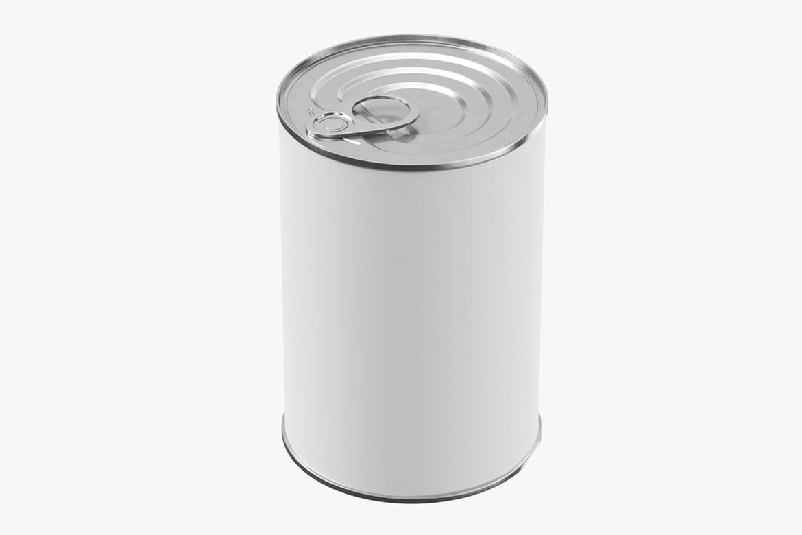 Download Food Tin Can with Label 3D Model