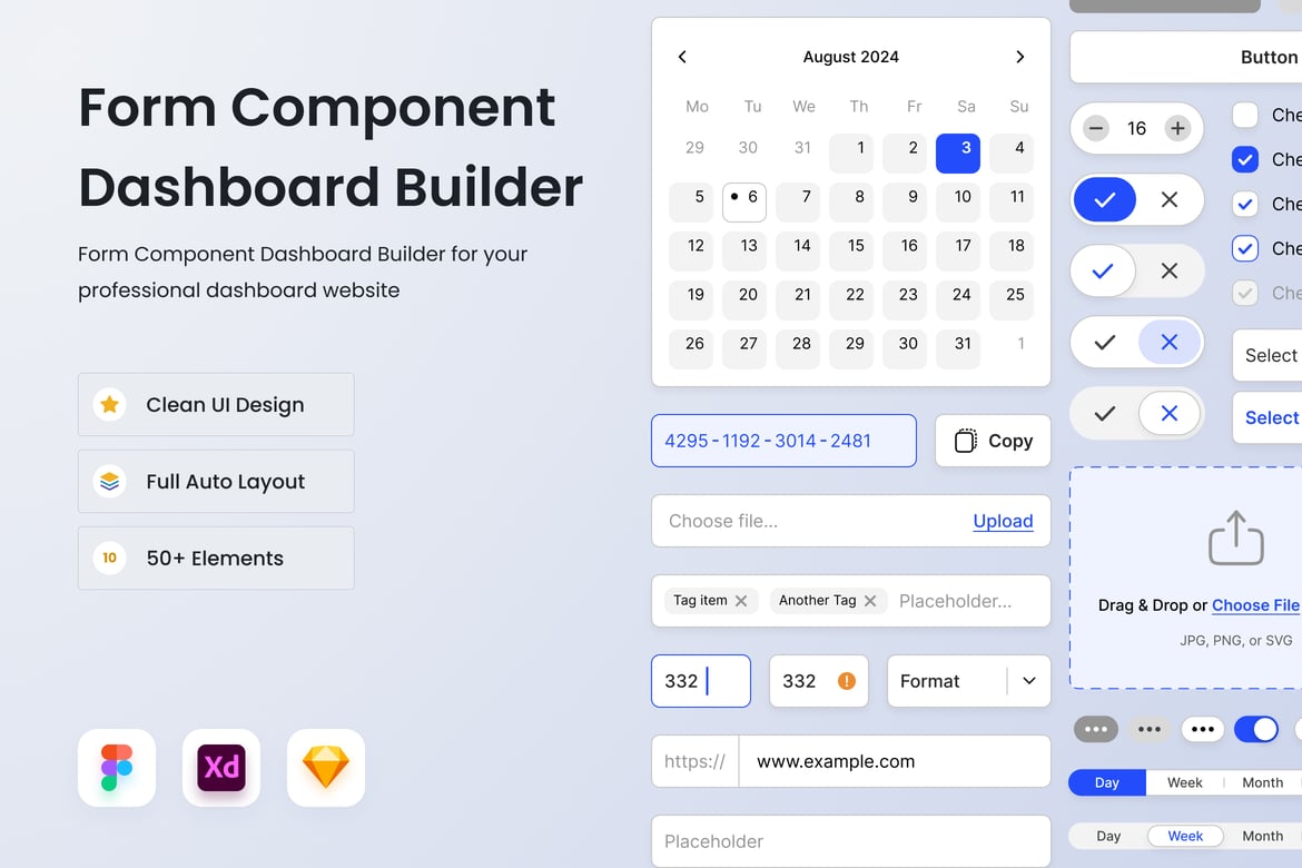 Download Form Component Dashboard Builder Figma Design