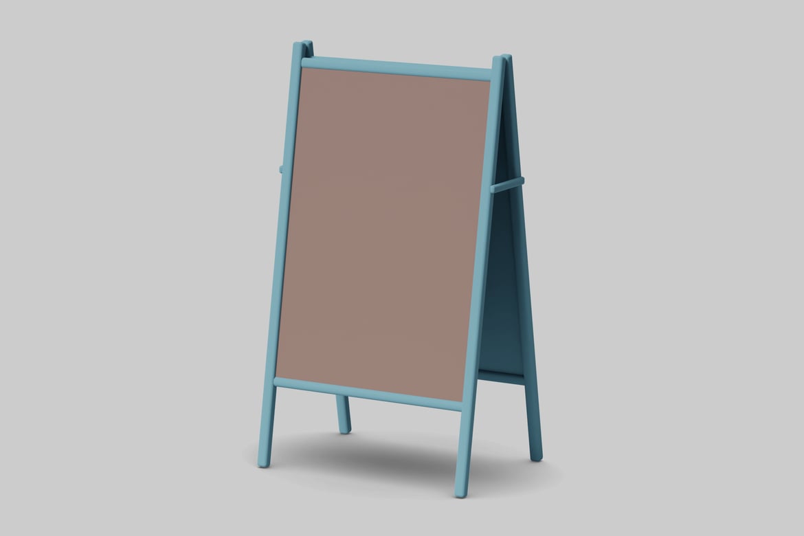 Download Freestanding signboard with a distinctive design 3D Model