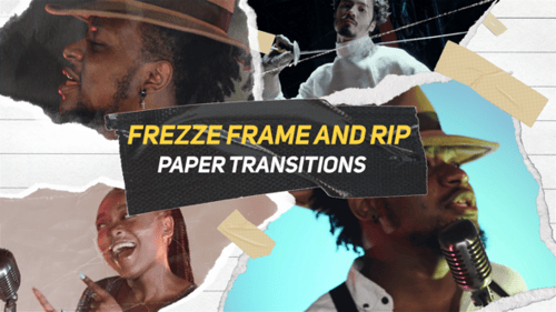 Download Freeze Freme and Rip paper Transition After Effect Template