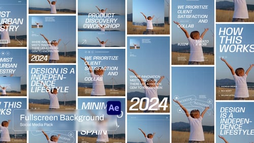 Download Fullscreen Background Social Media Pack After Effect Template