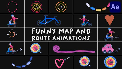 Download Funny Map And Route Animations | After Effects After Effect Template