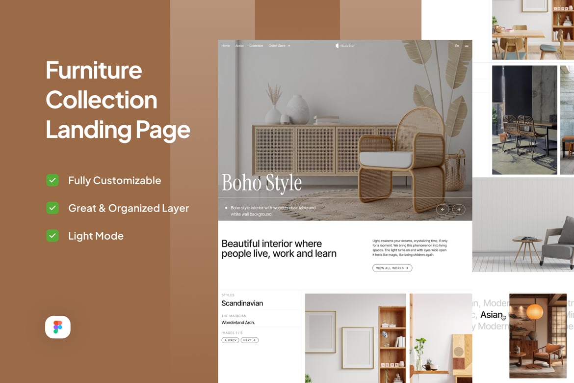 Download Furniture Collection Landing Page - Skandivie Figma Design