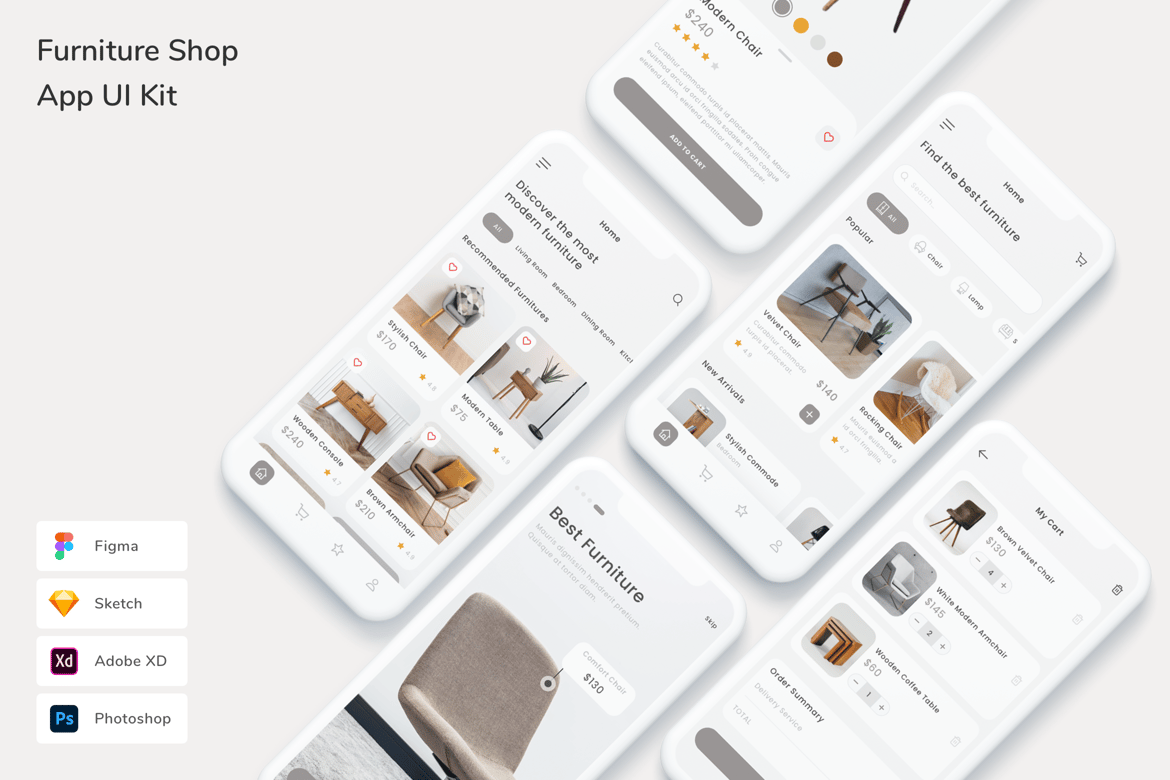 Download Furniture Shop App UI Kit Figma Design