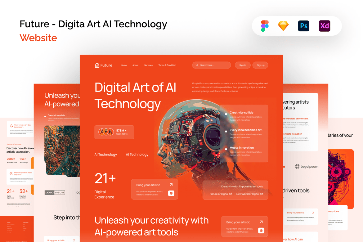 Download Future - Digita Art AI Technology Website Figma Design