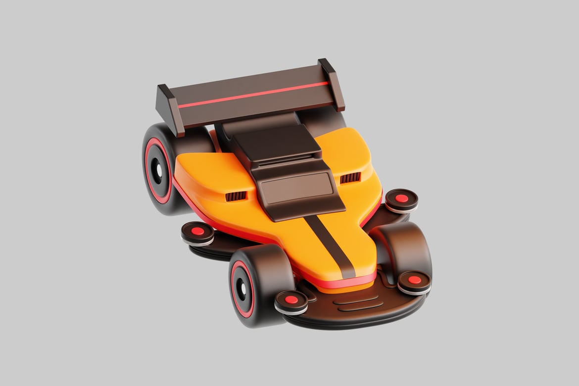 Download Futuristic Race Car 3D Model