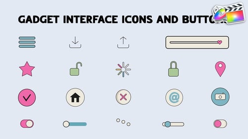 Download Gadget Interface Icons And Buttons for FCPX Apple Motion Template